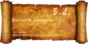Bercsik Levente névjegykártya